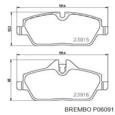 Передние тормозные колодки P06091 Brembo