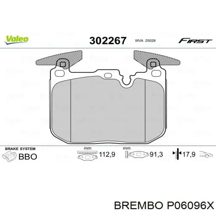 P06096X Brembo sapatas do freio dianteiras de disco