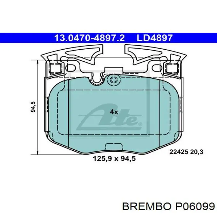 Передние тормозные колодки P06099 Brembo