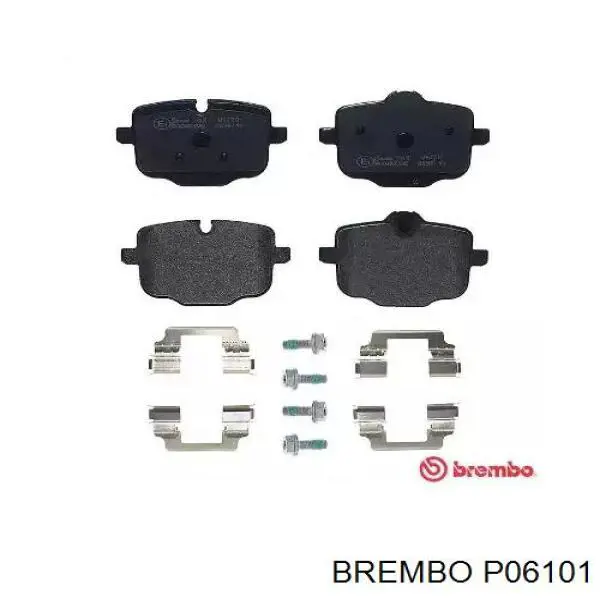 P06101 Brembo sapatas do freio traseiras de disco