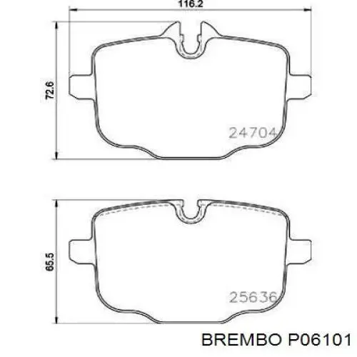 Купить P06101 Brembo Колодки тормозные задние, дисковые