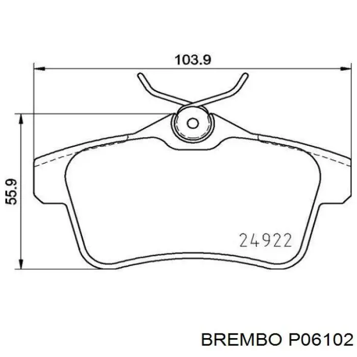 Задние тормозные колодки P06102 Brembo