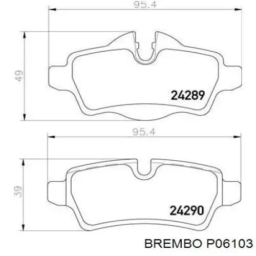 Задние тормозные колодки P06103 Brembo