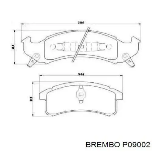 Передние тормозные колодки P09002 Brembo