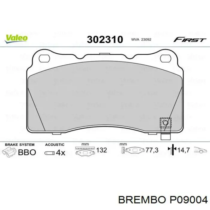 Колодки Brembo P09004 цена, от 68.96 USD