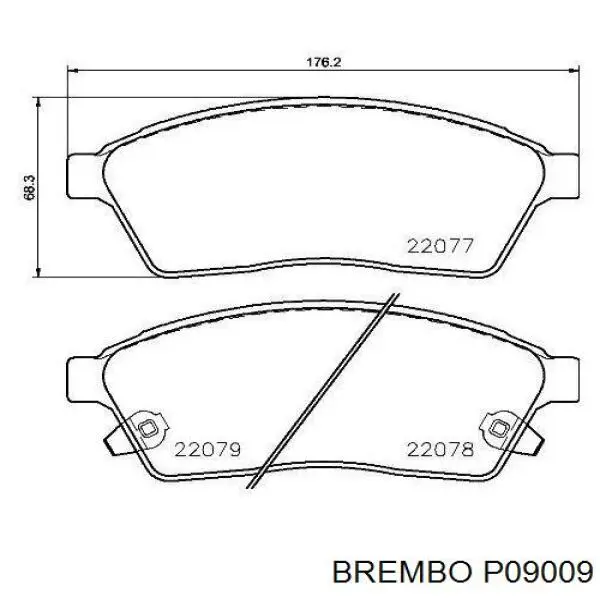 Передние тормозные колодки P09009 Brembo