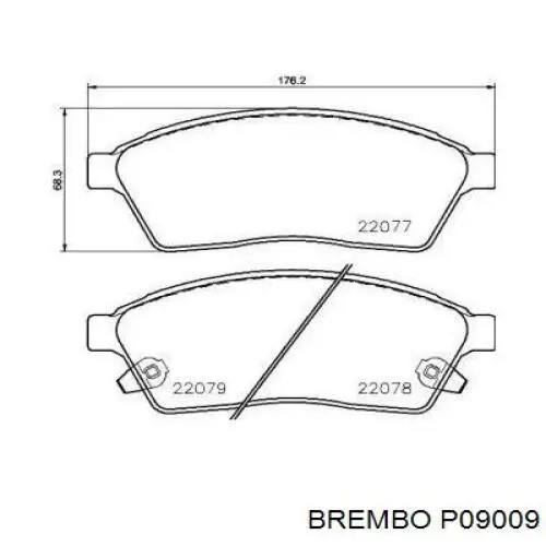 Купить P09009 Brembo Колодки тормозные