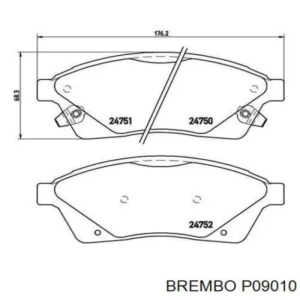 Купить P09010 Brembo Колодки тормозные