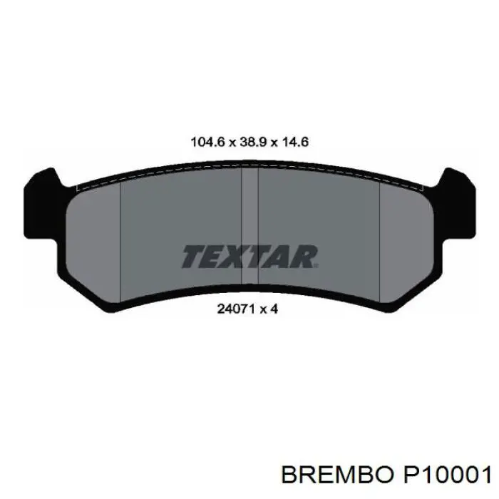 Задние дисковые колодки Brembo P10001