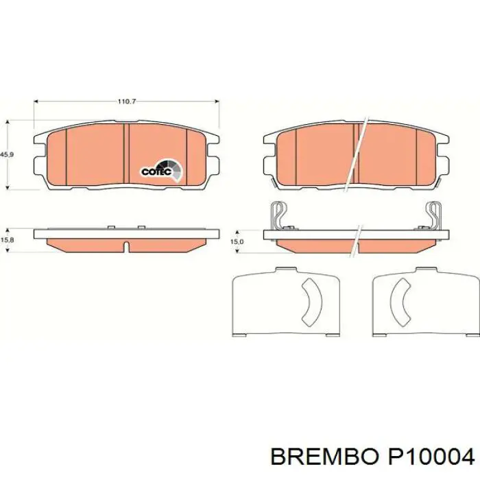 Купить P10004 Brembo Колодки тормозные задние, дисковые