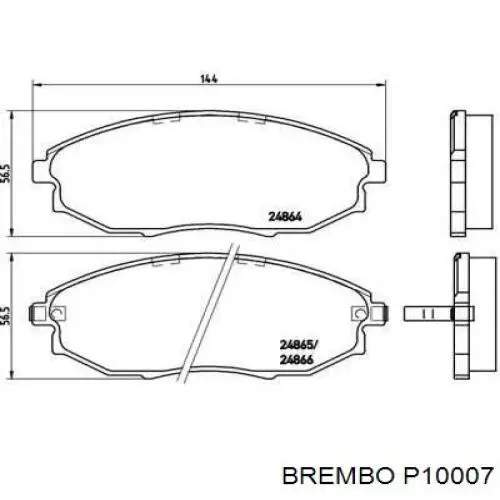Передние тормозные колодки P10007 Brembo