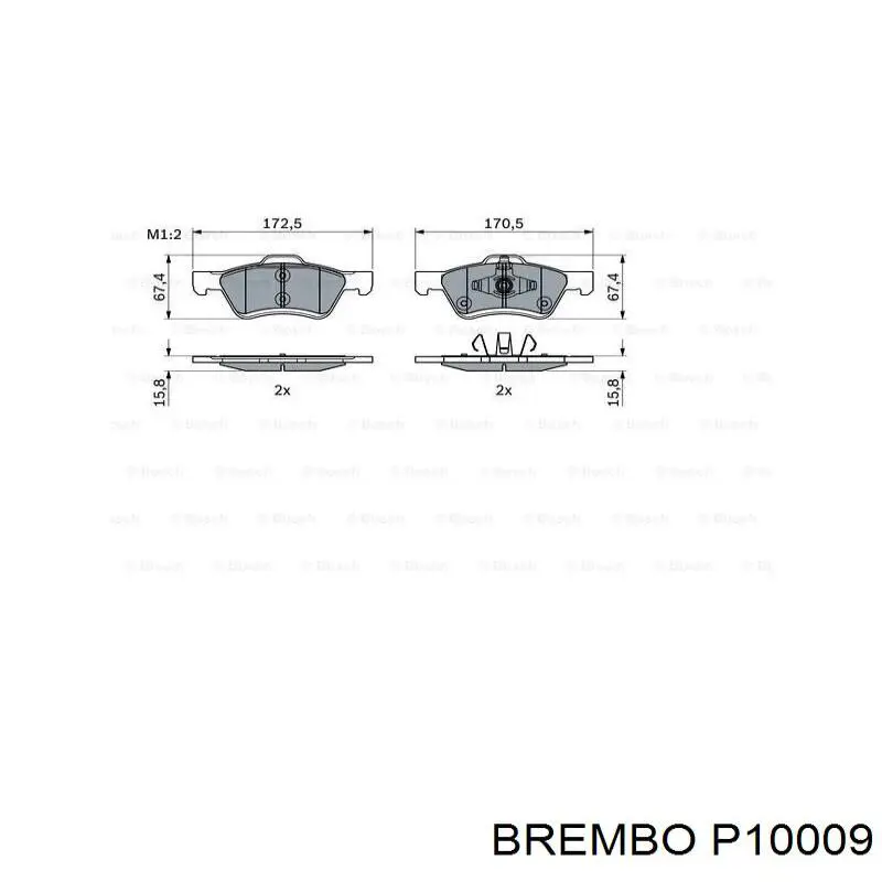 Тормозные колодки Brembo P10009