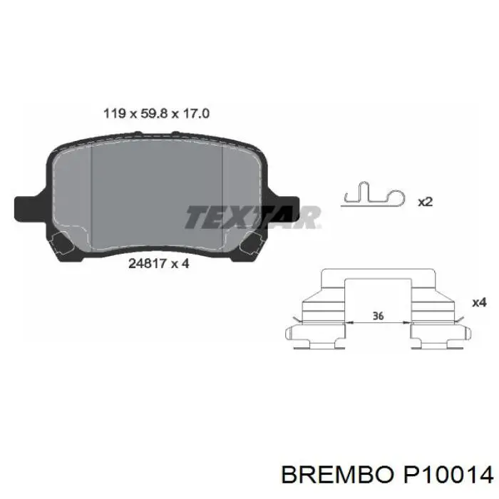 Передние тормозные колодки P10014 Brembo