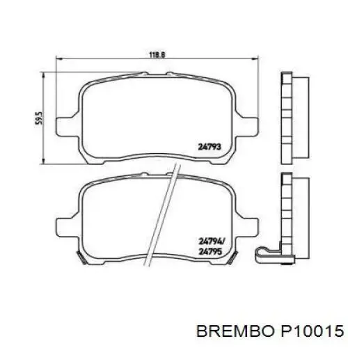 Передние тормозные колодки P10015 Brembo