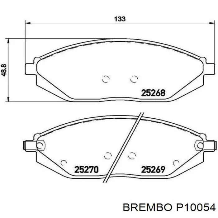 P10054 Brembo колодки тормозные передние дисковые