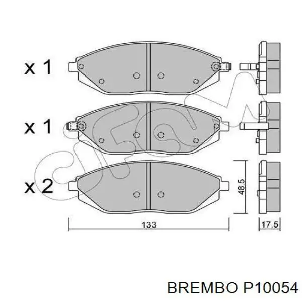 Передние тормозные колодки P10054 Brembo