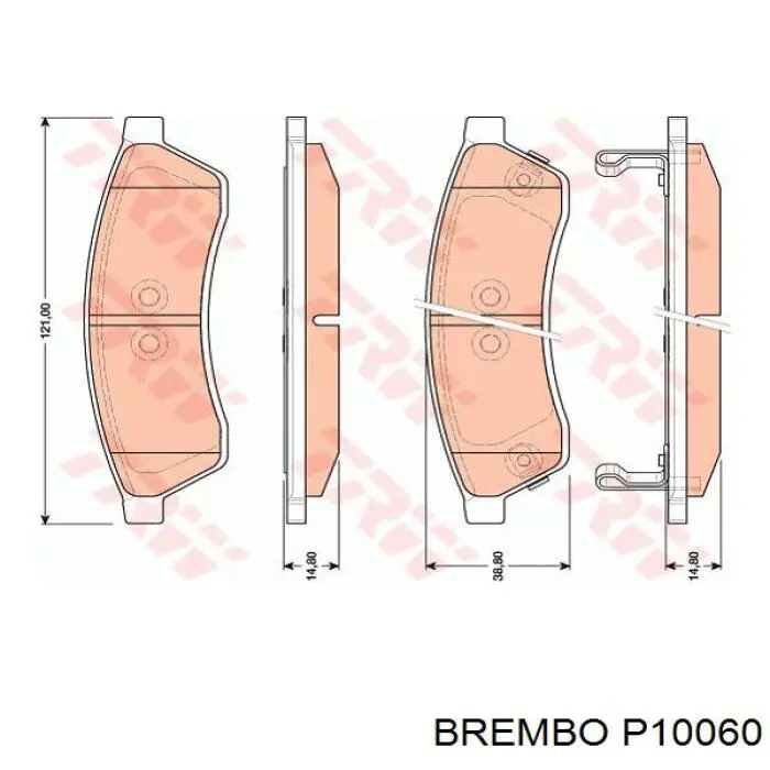 Задние тормозные колодки P10060 Brembo