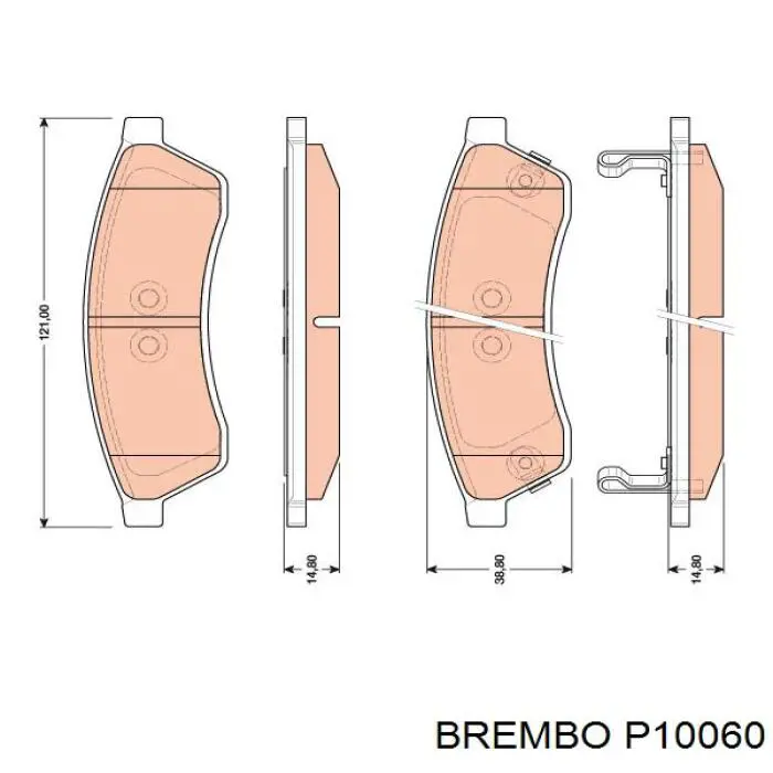 Колодки дисковые  Brembo P10060 цена, от 34.64 USD