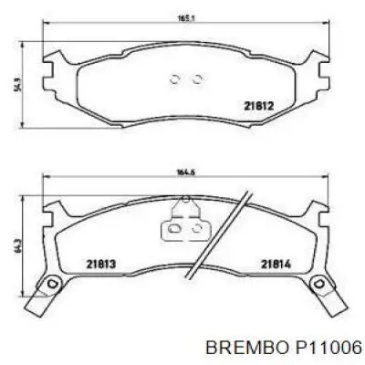 P11006 Brembo колодки тормозные передние дисковые