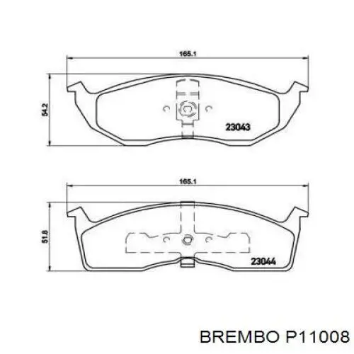 Передние тормозные колодки P11008 Brembo