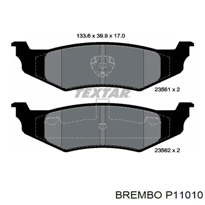 Задние тормозные колодки P11010 Brembo