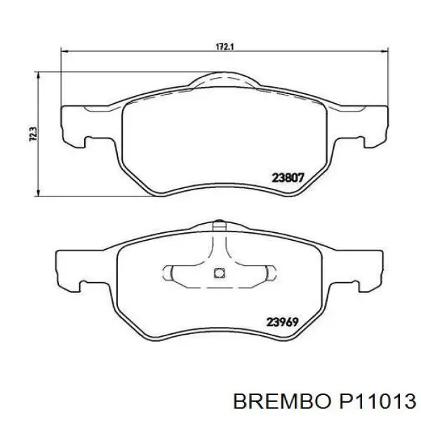 Pastillas de freno delanteras P11013 Brembo