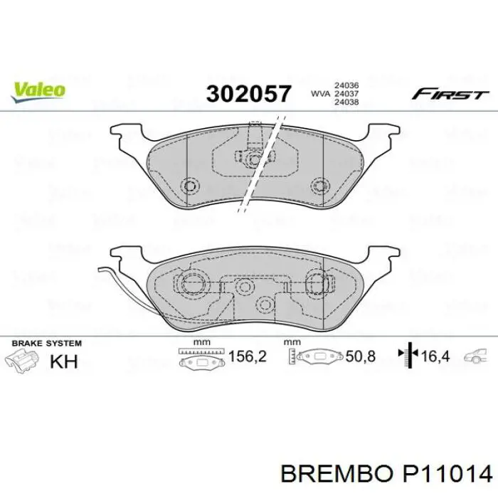 P11014 Brembo колодки тормозные задние дисковые