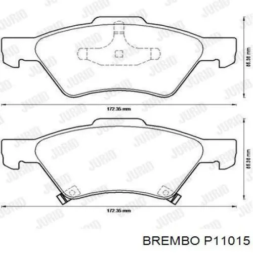 P11015 Brembo Колодки передние