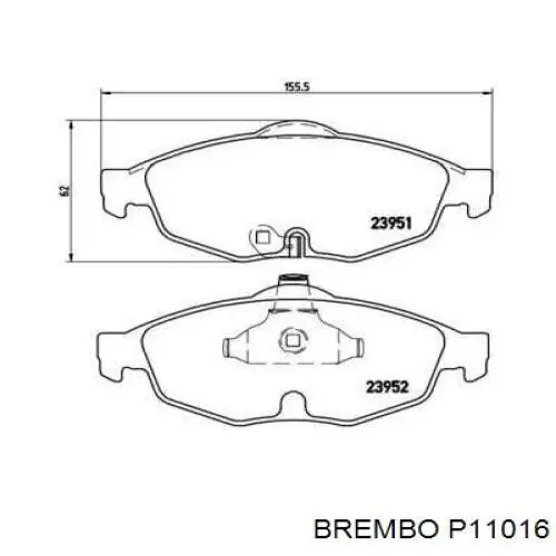 Передние тормозные колодки P11016 Brembo