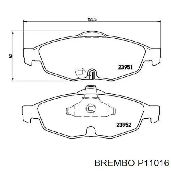 Pastillas de freno delanteras P11016 Brembo