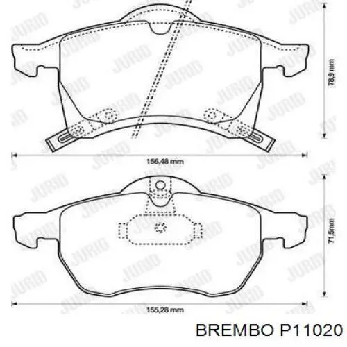 Pastillas de freno delanteras P11020 Brembo