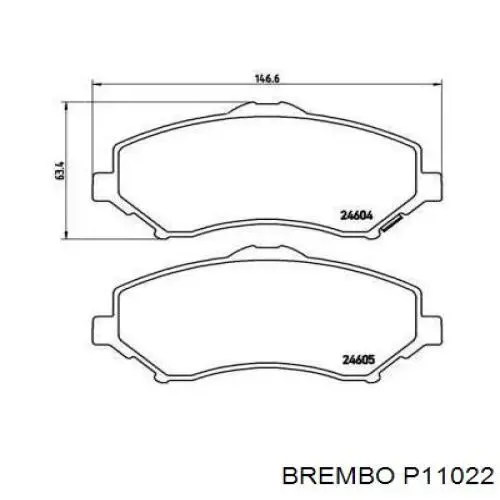 Передние тормозные колодки P11022 Brembo