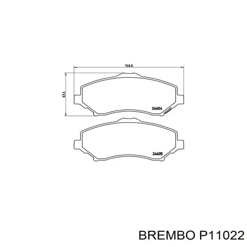 Pastillas de freno delanteras P11022 Brembo