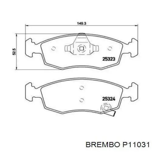 Передние тормозные колодки P11031 Brembo