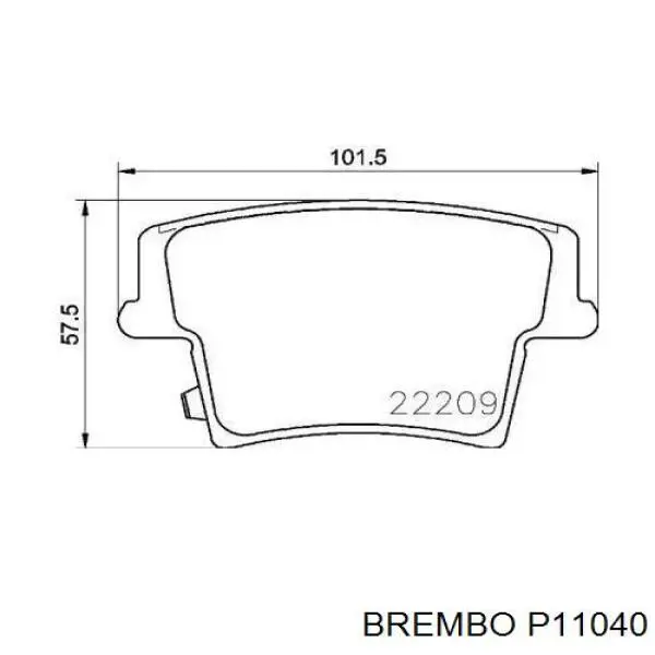 Задние дисковые колодки Brembo P11040