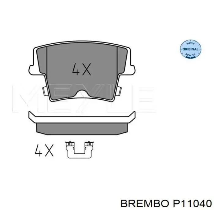 P11040 Brembo sapatas do freio traseiras de disco