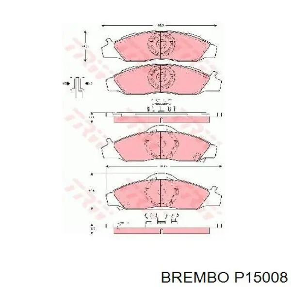 Pastillas de freno delanteras P15008 Brembo