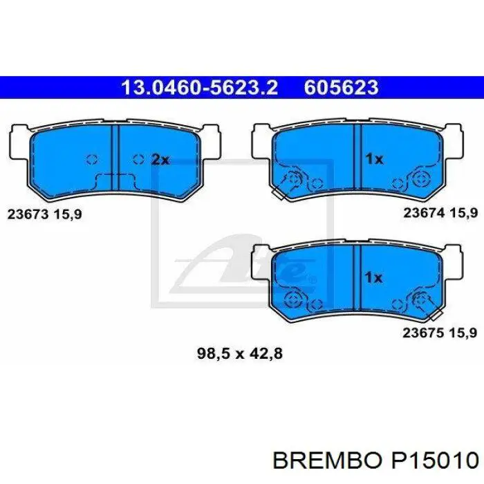 Задние дисковые колодки Brembo P15010