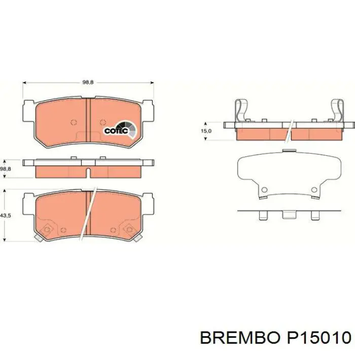 Купить P15010 Brembo Колодки тормозные задние, дисковые