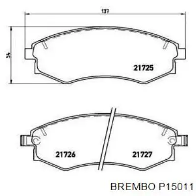 Pastillas de freno delanteras P15011 Brembo
