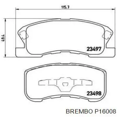 Передние тормозные колодки P16008 Brembo