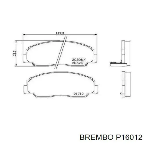 Передние тормозные колодки P16012 Brembo