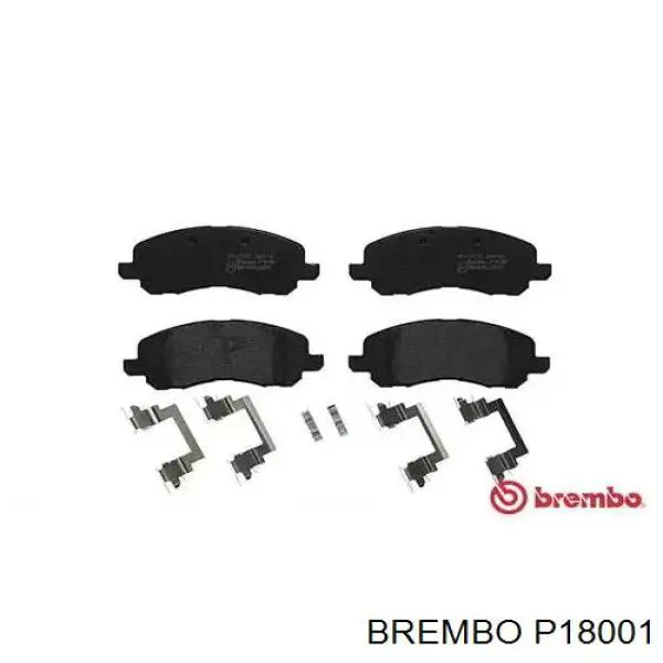 P18001 Brembo колодки тормозные передние дисковые