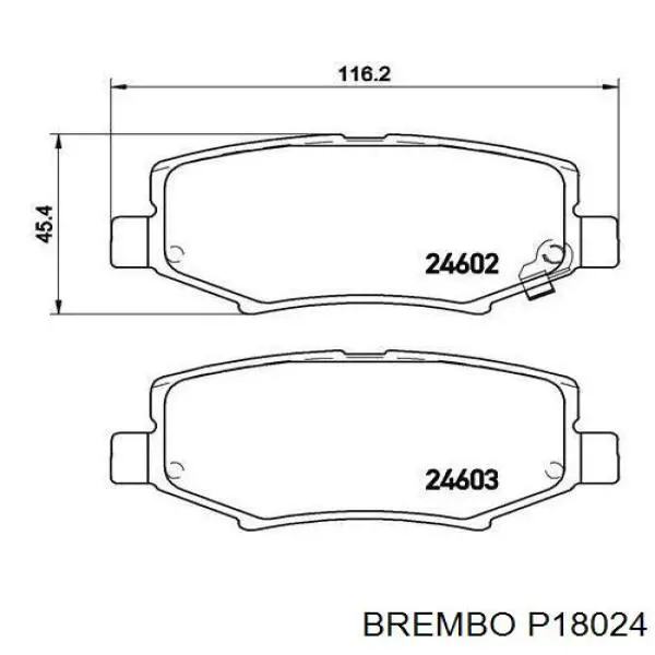 Задние тормозные колодки P18024 Brembo