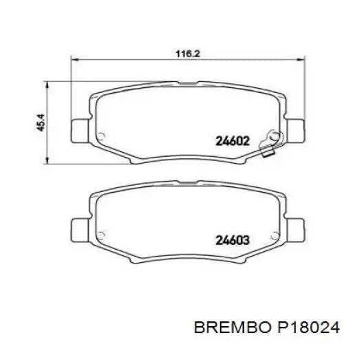 Задние тормозные колодки P18024 Brembo