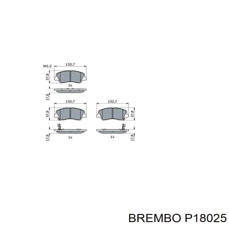 Pastillas de freno delanteras P18025 Brembo