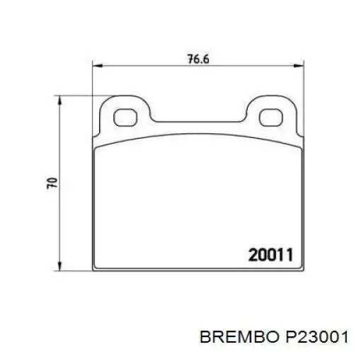 Передние тормозные колодки P23001 Brembo