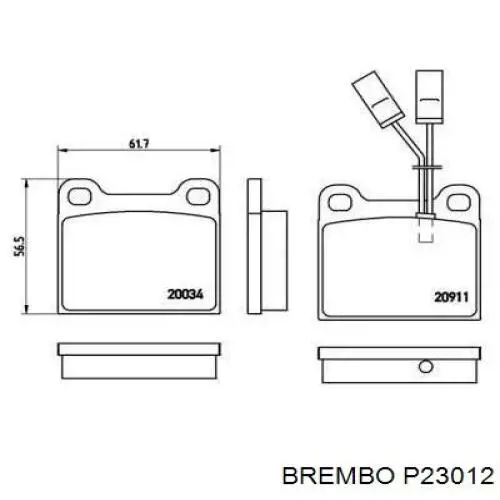 Передние тормозные колодки P23012 Brembo