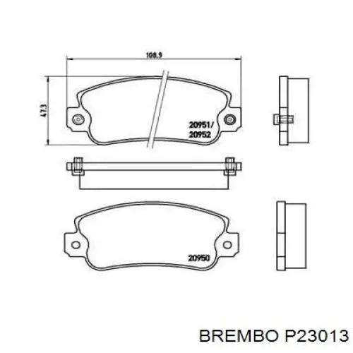 P23013 Brembo колодки тормозные передние дисковые