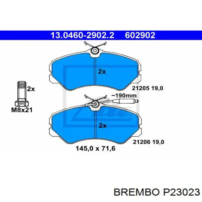 Pastillas de freno delanteras P23023 Brembo
